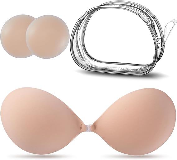 Sticky Bra,Self-Adhesive Bra,Strapless Bra Invisible Push up Lift Silicone Bras for Backless Dress