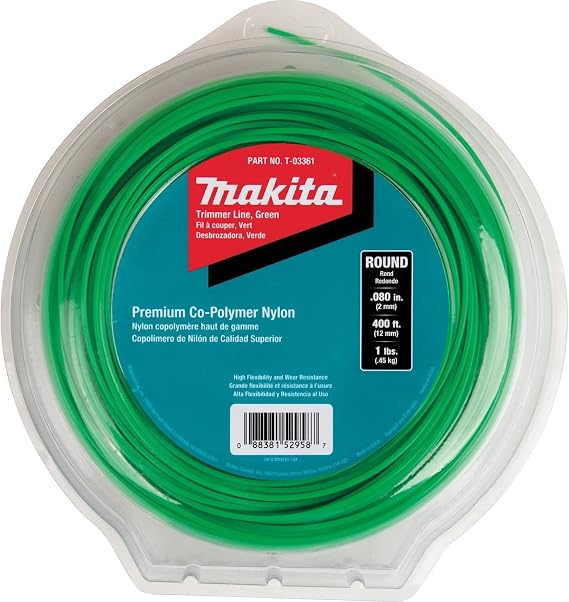 Makita T-03361 Round Trimmer Line, 0.080, Green, 400, 1 lbs.