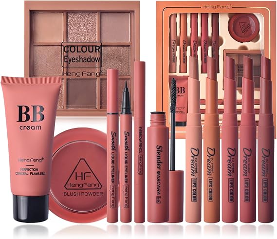Makeup Set, Exquisite and Cute Cosmetics Set 11 Pieces Lipstick Makeup Palette Long-lasting Beginner Popular Christmas Gift New Year Birthday Celebration Gift Makeup Set 11 Pieces