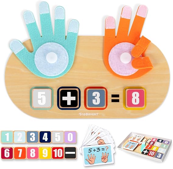 TOP BRIGHT Montessori Toy for 3 4 5 Years, Number Counting Blocks Math Toy