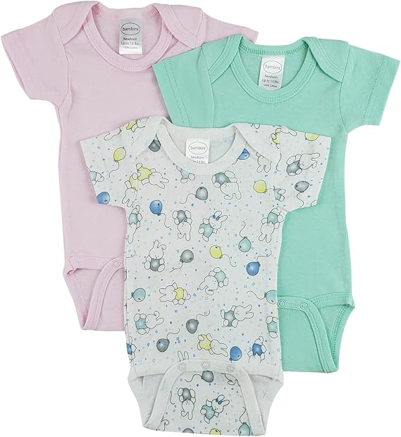Bambini Short Sleeve One Piece 3 Pack