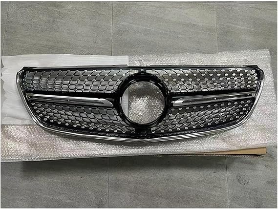 Car Front Grille Grill Compatible For Mercedes Benz V Class W447 V260 V250 2015 2016 2017 2018 2019 2020 2021 2022 2023 ABS Grills Tuning(Black 2015-2019)