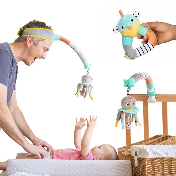 Dingle Dangle - Diaper Changing Headband & Mobile for Crib, Pushchair or Car Seat - Funny Baby Gifts - Great Baby Shower Gift or for Dads/New Parents - Featured on Shark Tank