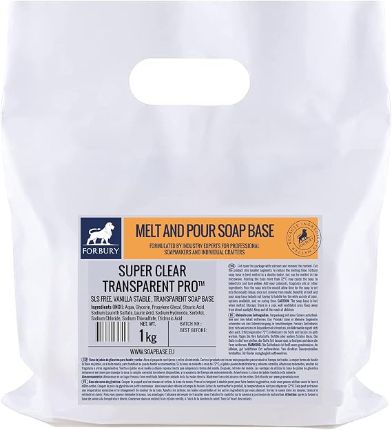 1kg Soap Base Clear Transparent Pro, Melt and Pour Forbury Direct