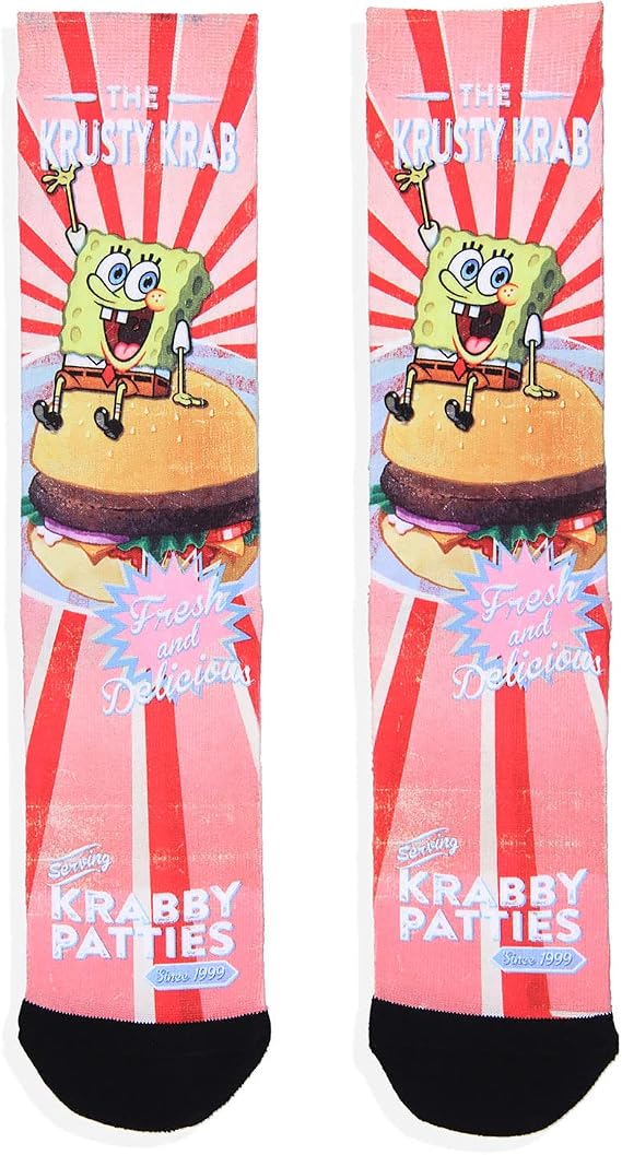 Nickelodeon SpongeBob SquarePants Krabby Patties Sublimated Crew Socks
