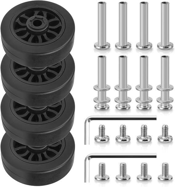 4 Pcs 50x21mm Suitcase Wheels Replacement, Wear Resistant Luggage Replacement Wheels Spare Casters Kit for Replacing Worn Suitcase Tyres(VF-30)