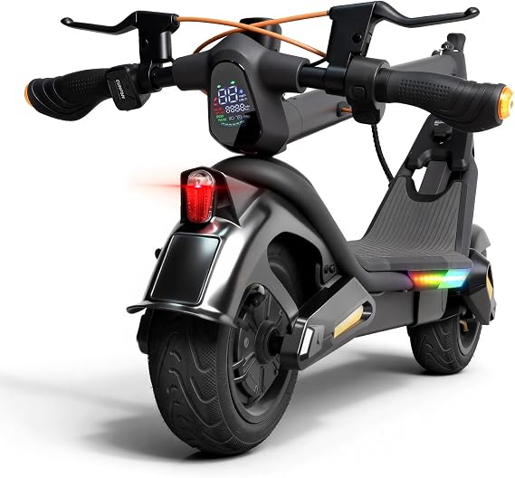 Electric Scooter for Adults with 1000W Motor, E Scooter Up to 25 MPH Top Speed & 37 Miles Range. Features Spring Suspension, Electronic & Disc Braking Systems, and Cruise Control for Commuting