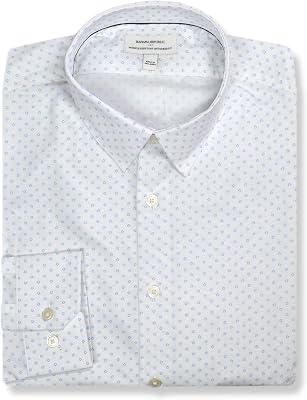 Banana Republic Mens 801207 Slim Fit Wrinkle Resistant Untucked Button Down Shirt Mixed,