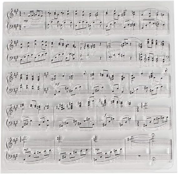 HEEPDD 3.9 * 3.9in Clear Rubber Stamps Music Symbol Stamp Set Cards