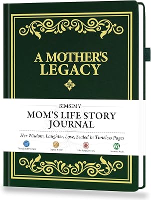 Moms Life Story Journal, A Family Keepsake with Prompt Questions for Mom to Share Her Memories, Hardcover Book Gift for Mothers Day Birthday Christmas
