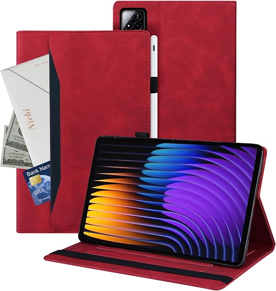 Case for Xiaomi Pad 7/7 Pro 11.2 Polether Tablet Suitable for Xiaomi Pad 7/7 Pro Classic Leather Style Xiaomi Pad 7/7 Pro Case with Stand Function Red