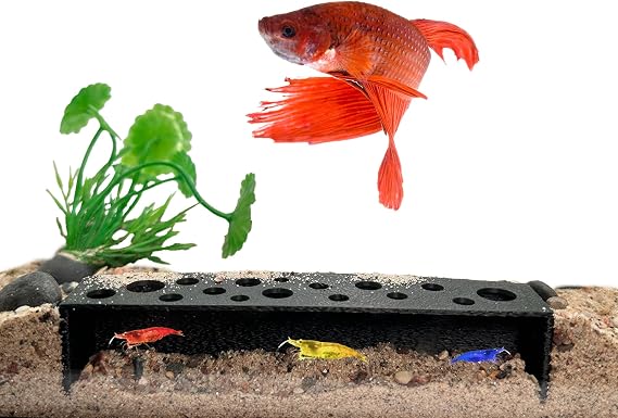 CTWPets Slim Shrimp Breeding Cave & Hide, Aquarium Tunnel, Black