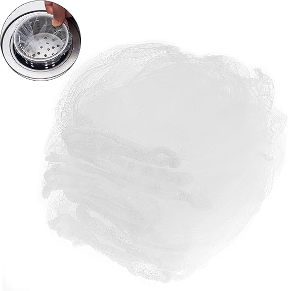 fest 100 pcs Kitchen Sink Strainer Mesh Bags, Disposable, Anti-Clogging, Elastic, Fits Most Sink Drain Strainer Basket, Collecting Food Scraps Leftover Waste Garbage