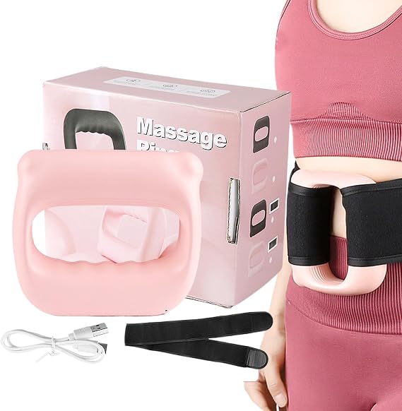 Massager Ring for Body Arm Leg Thigh Back Neck Stomach Abdomen Buttocks | 3 Speed Abdominal Massager with Belt Home Spa Recovery Relaxation Legs Stomach Abdomen Thighs Back Neck Arms Buttocks