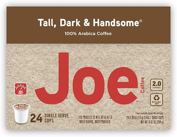 JOE KNOWS COFFEE Tall Dark and Handsome Single Serve