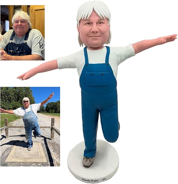 Custom Bobblehead White Haired Woman Swinging Her Hands Open Custom Bobblehead, Personalized Custom Full, Action Figure Based on Your Photo, Custom Personalized Unique Handmade Bobbleheads Figurine