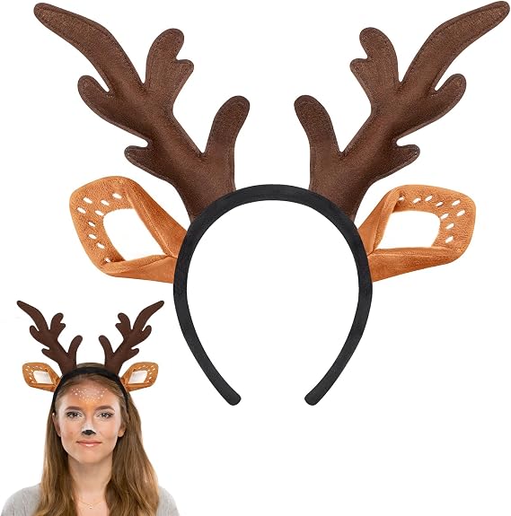 Sightor Deer Antlers Headband Reindeer Antlers Headband Deer Ears Hairband
