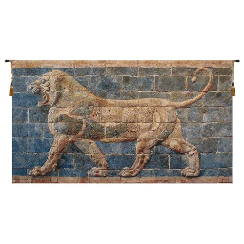 Lion II Darius Belgian Tapestry Wall Hanging - 78 in. x 42 in. CottonWoolPolyester by Charlotte Home Furnishings