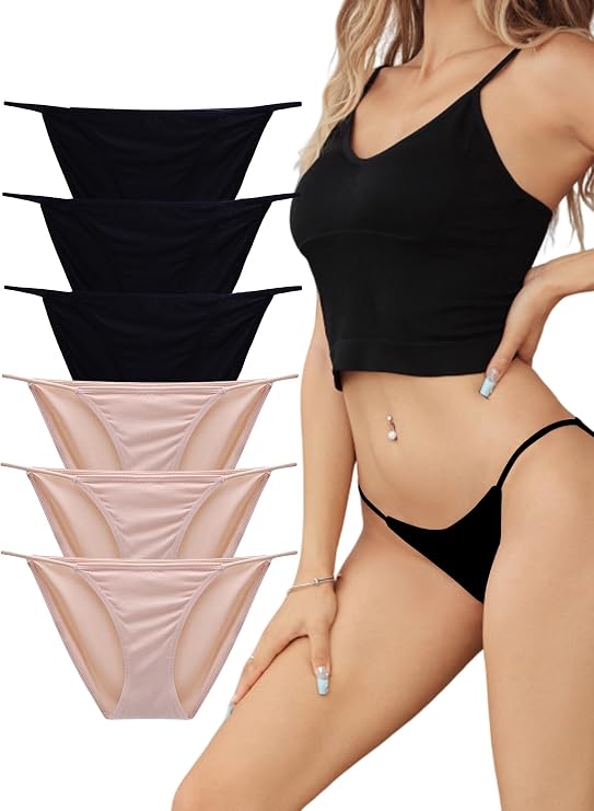 Buankoxy Women's Low-Rise String Bikini Panty Stretch Briefs