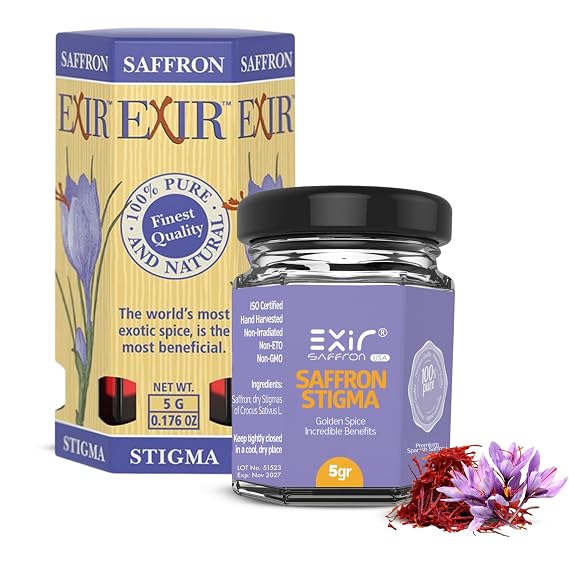 Exir, Saffron Threads, Premium Quality Spice Cooking, Baking & Beverages, 5-grams (0.18-ounce)