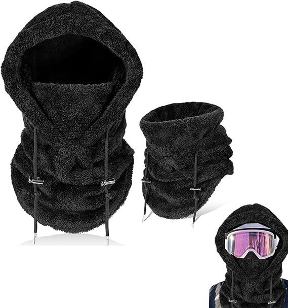 Sherpa Hood Ski Mask, Winter Windproof Coldproof Plush Mask