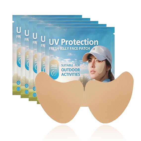 5 Pairs UV Protection Face Patch, Sunscreen Face Patch for Golf Sunscreen Patches, UV Protection, Lifting, Hydrating Sunl Protective Stickers for Summer Outdoor Activities Golf Accessories