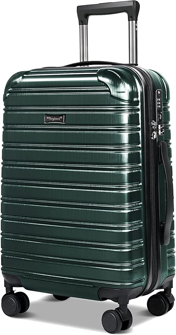 Hard Case Luggage Carry On Luggage Lightweight With Spinner Wheels Rolling Suitcase 22x14x9 Airline Approved PC+ABS With TSA Lock Hardshell Travel Carry On Size Hardside 20 Inch,Green