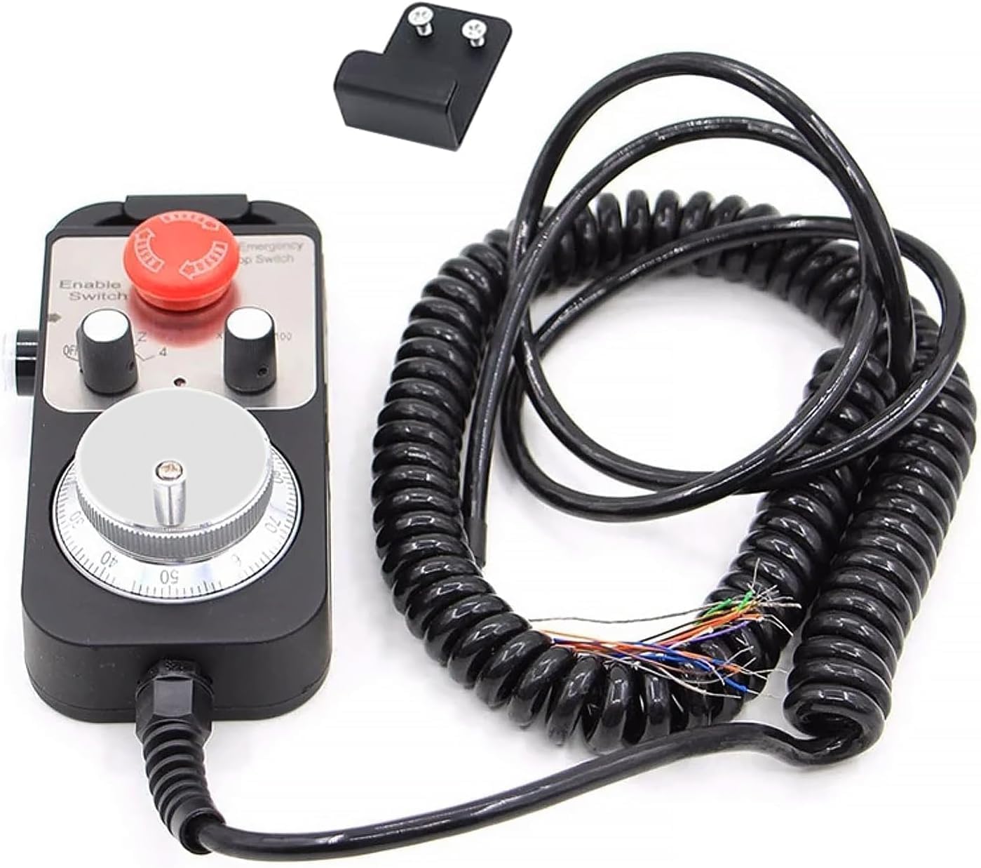 Mgpペンダントcncコントローラー、cnc電子ハンドホイール手動パルス発生器、緊急停止付き、100ppr ユニバーサル4軸コントローラー Cncハンドホイールエンコーダー/ルーター/旋盤/フライス盤/彫刻機用