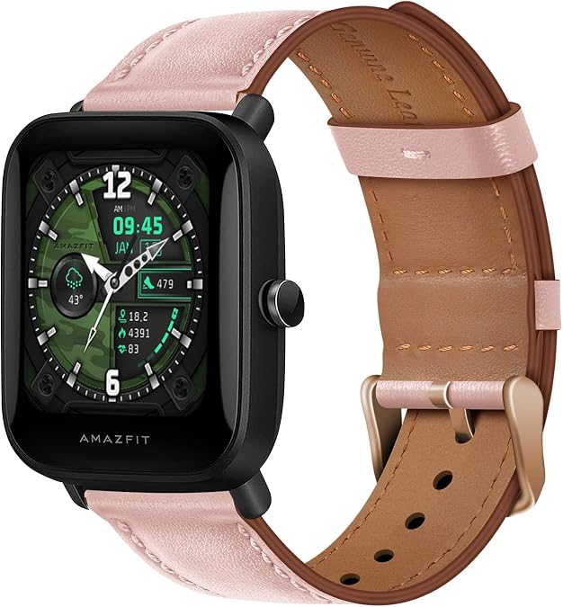 Wanme Bands for Amazfit GTS 4 / GTS 4 Mini / GTS 3 / GTS / GTS2 / GTS 2e / GTS 2 mini Band Women Men, 20mm Quick Release Leather Replacement Watch Strap for Amazfit GTR Mini / GTR 42mm / Active 2 / Bip 3 Pro / Bip 3 / Bip U Pro / Bip / Bip Lite / Bip S / Bip S Lite / Bip U