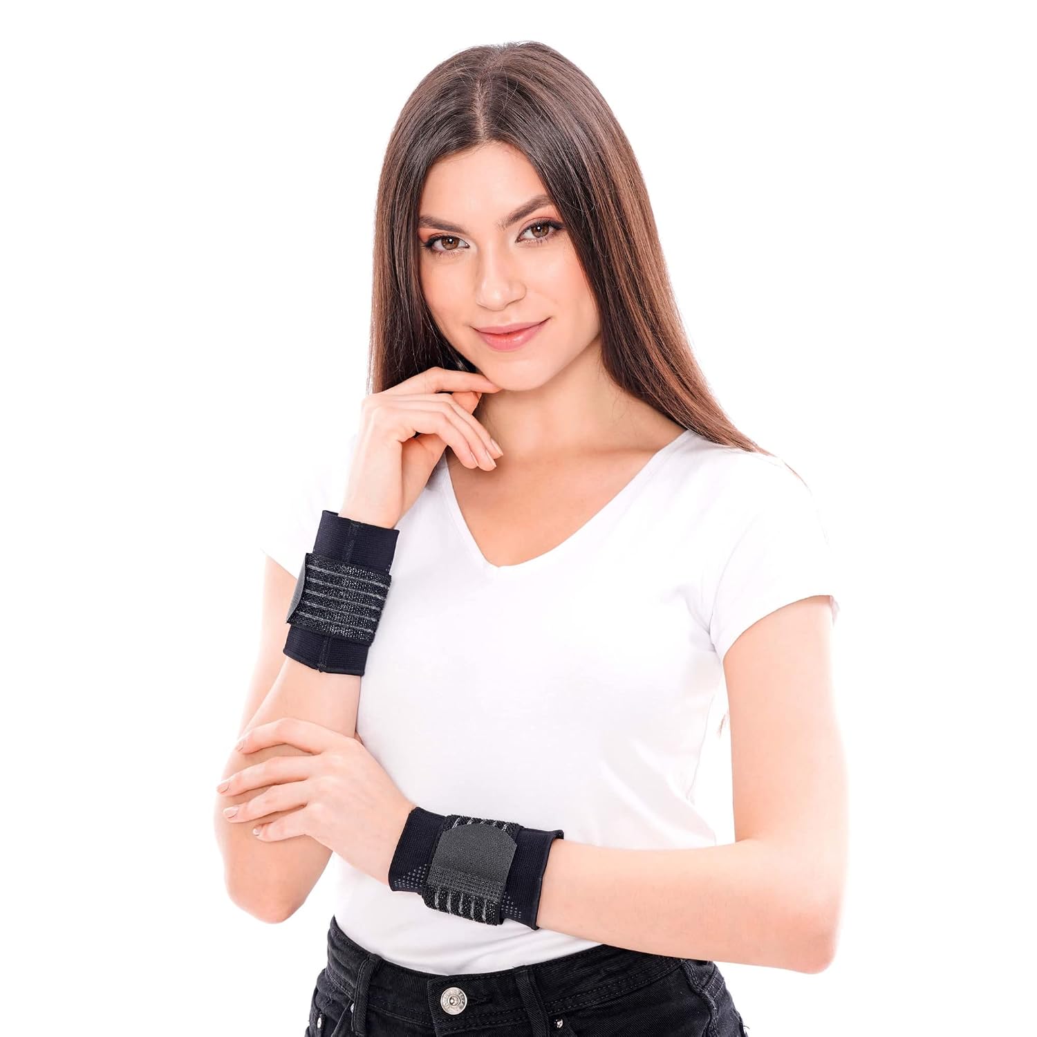 ikido Wrist Compression Brace, Adjustable Wrist Strap Band, Protector Wrap, Adjustable Support Brace for Tennis, Golf, Weightlifting, Gym, Workout, Sports Small, 1, Unit