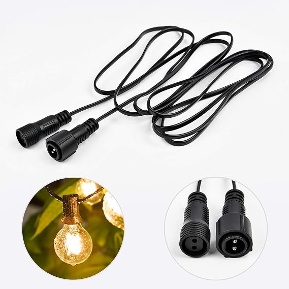 AVANLO 3M Extension Cable ONLY for G40 (E12) LED String Lights Festoon Lights, Outdoor Garden String Lights Extension Cord Waterproof Extension Lead for G40 Bulb String Light
