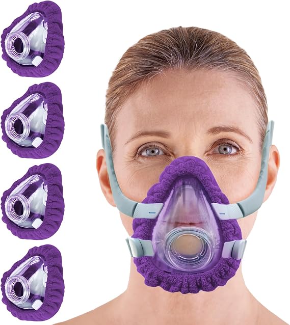 NATAKU 4-Pack Large CPAP' Mask Liners Compatible with F20 Full Face Masks Cushion, Reusable Comfort Cushion Covers, Absorb Facial Oils and Moisture to Improve Mask Wear Experience