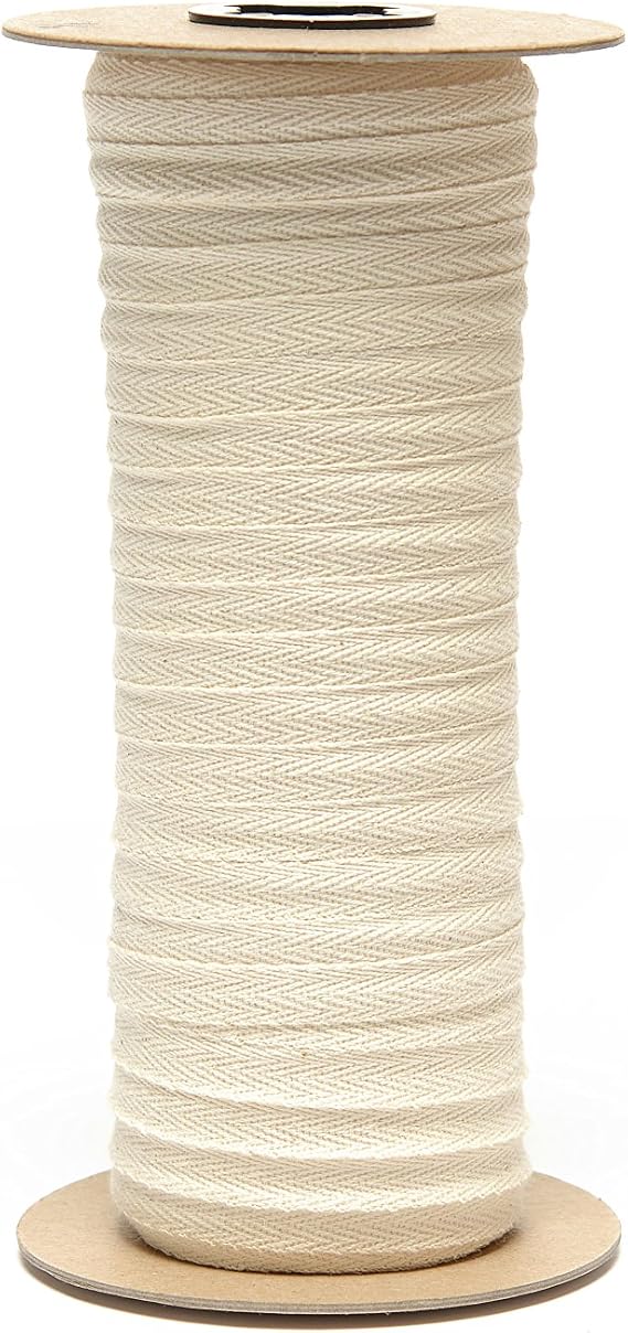 Cotton Herringbone Twill Tape 100 Yards Natural, Black, White 38, Natural