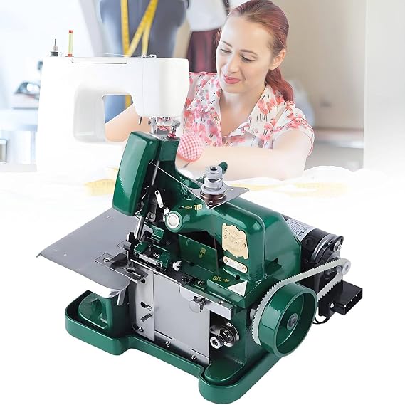 Overlock Machines & Industrial Grade Sergers,Perforated Bead Size: 3-4mm, with Symmetrical Drilling, Foot Switch, Adjustable Speed,for Heavy Duty Fabric, Includes Accessories Green