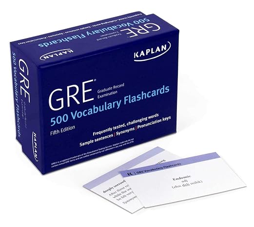 GRE Vocabulary Flashcards + Online Access to Review Your Cards, a Practice Test, and Video Tutorials (Kaplan Test Prep)