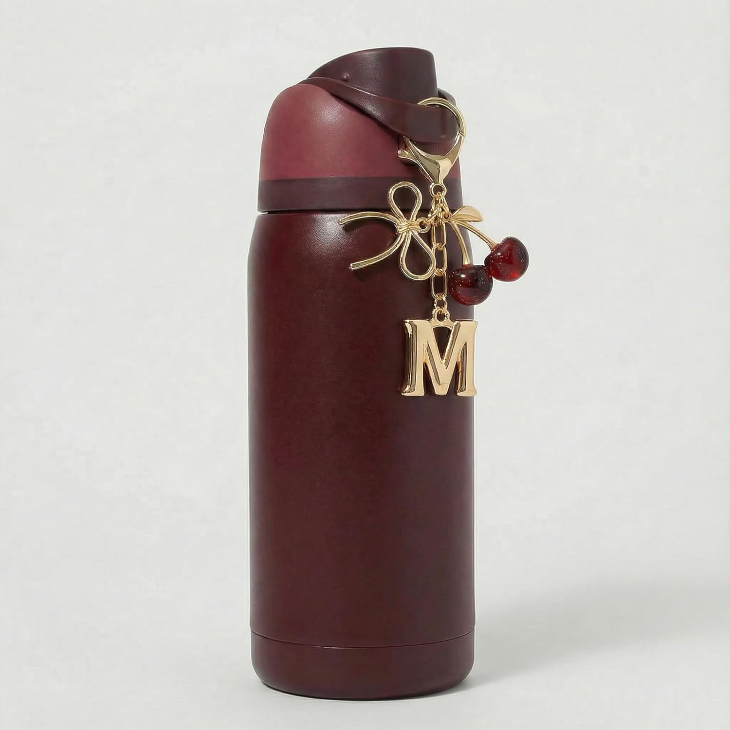 Black Cherry for Owala Water Bottle 16oz, 19oz, 24 oz, 32 oz, 51 oz, Black Red Cherry with Cute Cherries and Bow Pendant - Perfect Accessories for Owala Tumbler | for Owalas FreeSip, Decor Gift