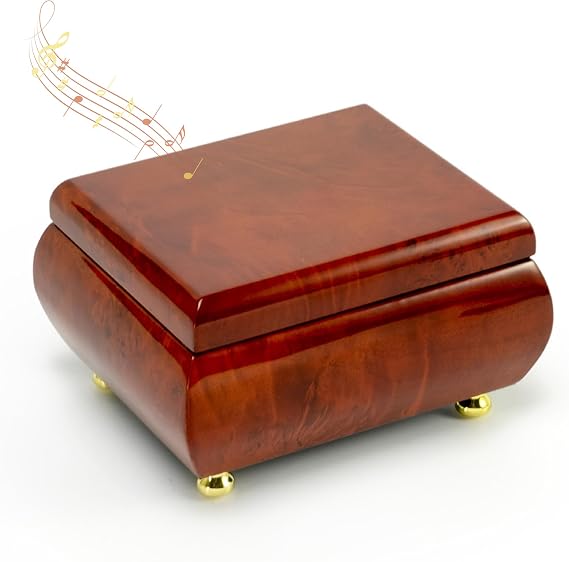 MusicBoxAttic Simple Classy Wooden Musical Jewelry Box - Personalized Music Earrings, Rings Organizer - Custom Song Jewelry Boxes for Women and Girls - 5.0 x 4.5 x 2.5" (Angels We Heard On High)