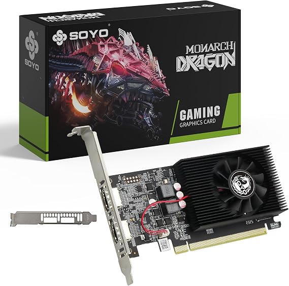 SOYO GeForce GT 730 4GB DDR3 Low Profile Graphics Card, Dual HDMI Port