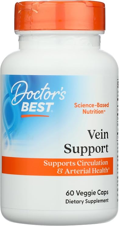 DOCTORS BEST Vein Support Featuring DiosVein & MenaQ7, 60 CT