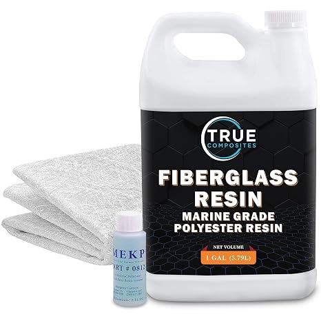 Fiberglass Repair Kit, 1.5 oz Mat 50" x 5 Yards | Includes polyester resin, MEKP hardener & 1.5 oz fiberglass mat.