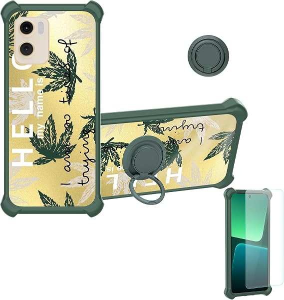 bojioderf Case Compatible for Jambo Phone Jambophone Jp1 Phone Case Cover [with Tempered Glass Screen Protector][Hard PC + Soft Silicone][Ring Support] [Golden Reflect Light] DJL-SY