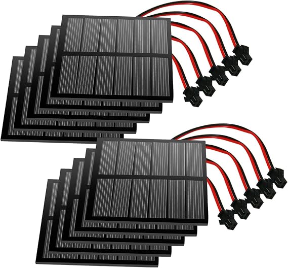 10Pcs Mini Solar Panels for Solar Power, 3V 210mA Mini Solar Panel Kit DIY Electric Toy Photovoltaic Cells Solar Epoxy Cell Charger with Wire Terminals 2.76"*2.76" (70mm*70mm)