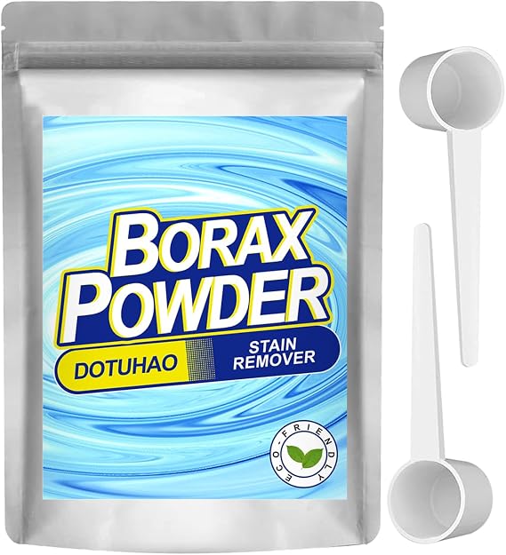 Borax Powder, Borax Laundry, Brightening and Freshening Powder for Surfaces, Laundry, All-Purpose Cleaner and Washing Booster (White,8oz)