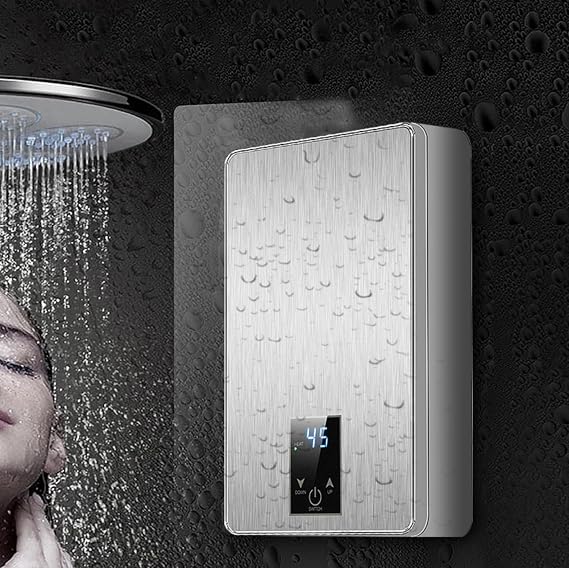 Electric Instant Hot Water Heater Shower Electric Tankless Shower Hot Water Faucet Kitchen Bathroom Instantaneous Water Heater Tap Hose Bracket for Bathroom