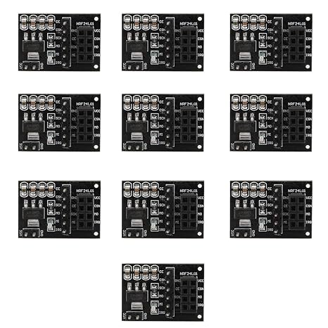 10PCS Black Socket Adapter Board,3.3V NRF24L01+ Module Pinboard Socket Adapter Module Board