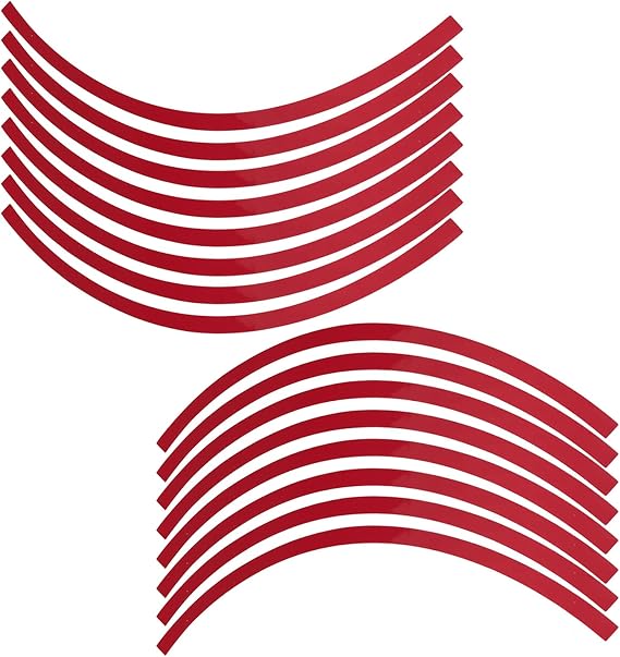 17-19 Inch Reflective Wheel Rim Strips, Red 16-Piece