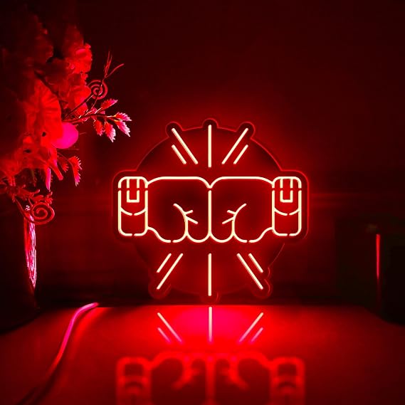 Boxing Led Light Box, Boxer Wall Art Decor, Desktop Decorations, Bedroom Decor (RGB Light, Medium Size)