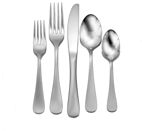 Liberty Tabletop Satin Annapolis 45 Piece Flatware set for 8 Made in USA