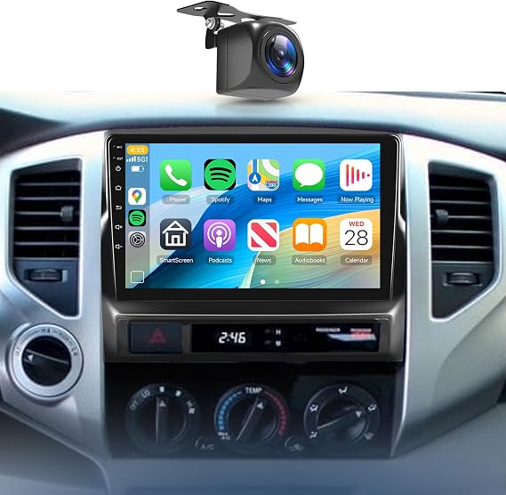 2G+64G Car Stereo for Toyota Tacoma 2005-2013 Car Radio Wireless Carplay/Android Auto,Android Stereo 9Inch Touch Screen GPS Navi WiFi Bluetooth FM/RDS Mirror Link SWC Backup Camera for Tacoma Radio