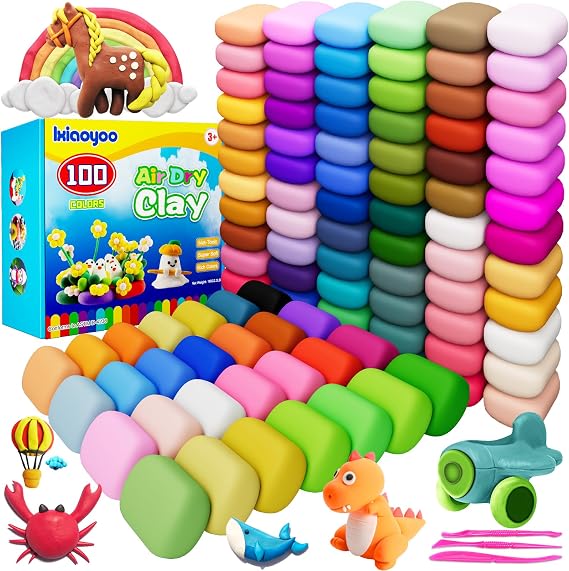 Ixiaoyoo Modelling Clay Air Drying - 100 Colours Clay for Children